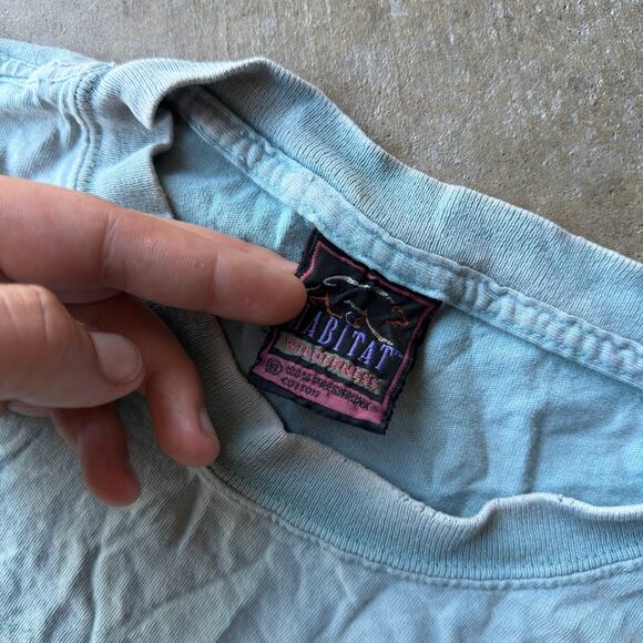 VINTAGE 90S HABITAT AOP FROG T-SHIRT ANIMLAS NATURE GRAPHIC RETRO MENS XL FLAW - Picture 4 of 6